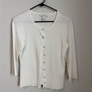 White House Black Market White Cardigan